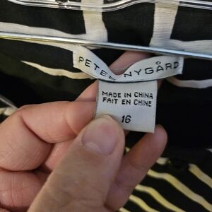 Peter Nygard Black and White Striped Garment